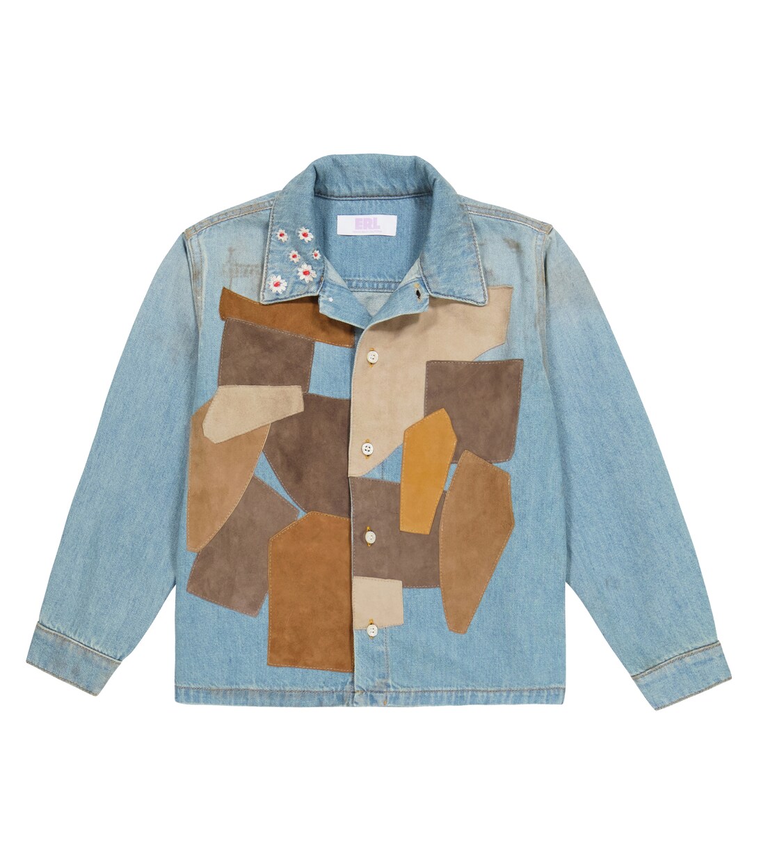 Denim and leather shirt | ERL Kids