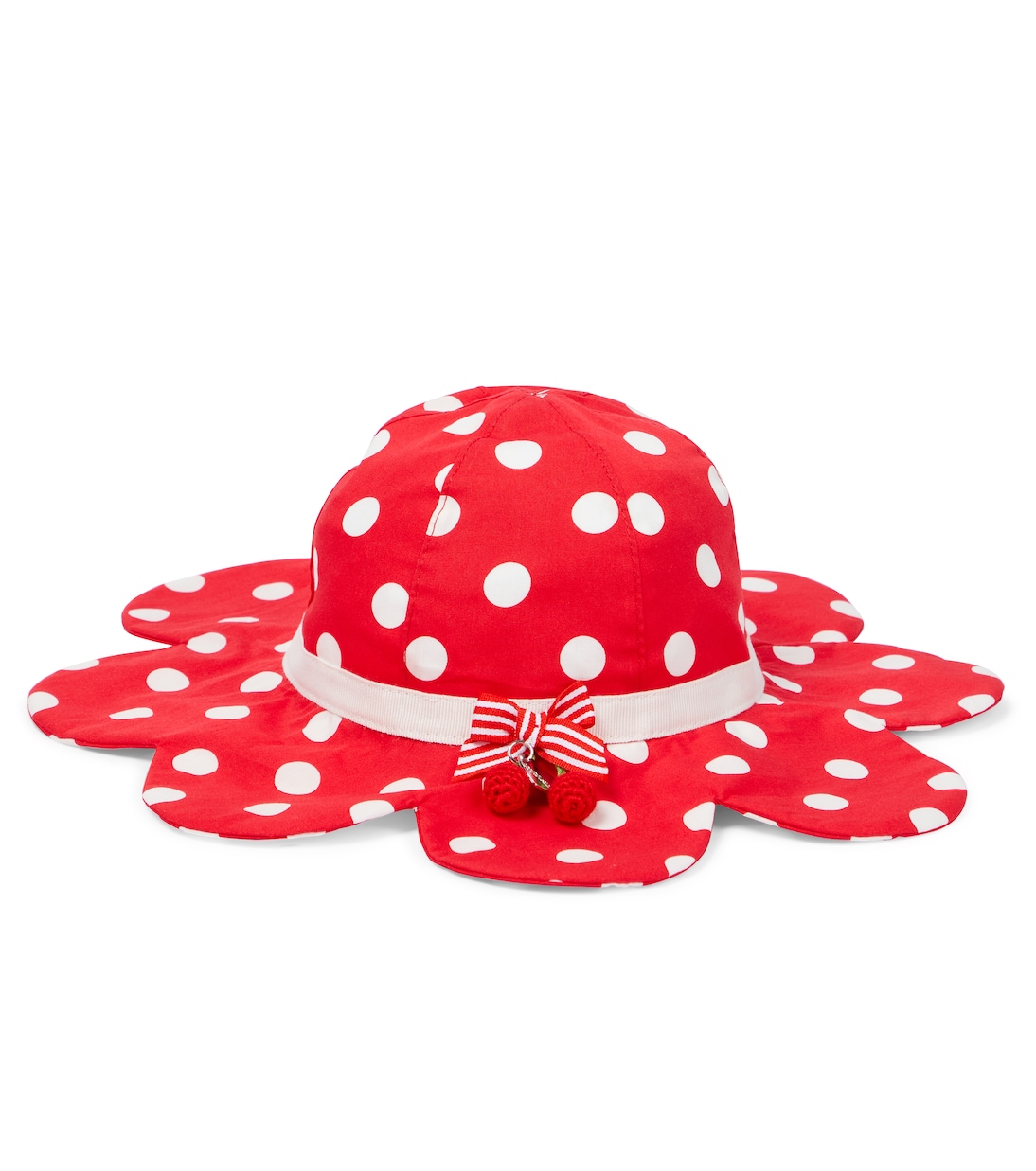 Polka-dot cotton poplin sun hat | Monnalisa