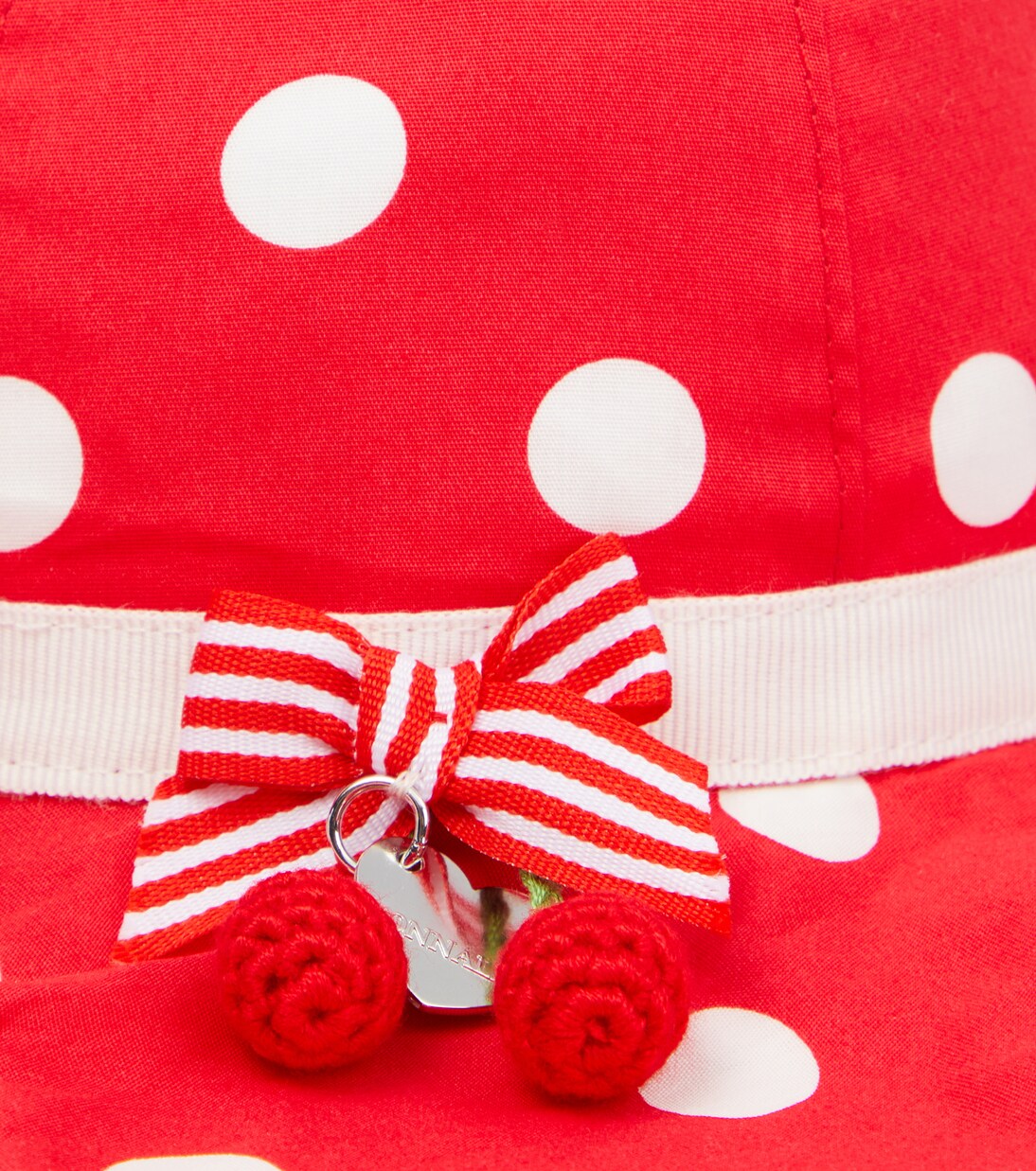 Polka-dot cotton poplin sun hat | Monnalisa