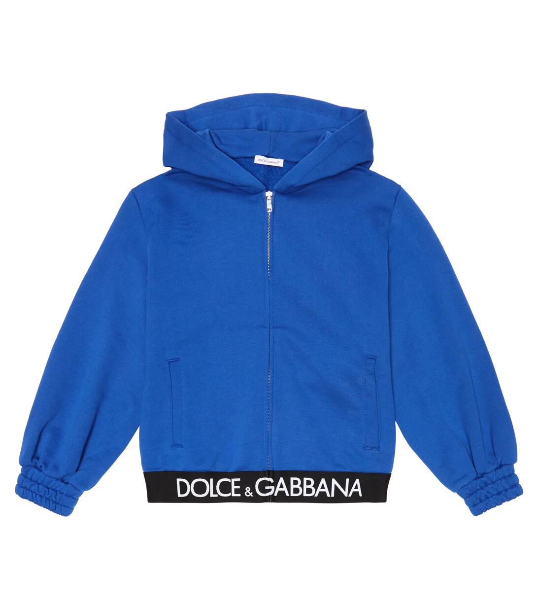 Sweat-shirt à capuche zippé en coton | Dolce&Gabbana Kids