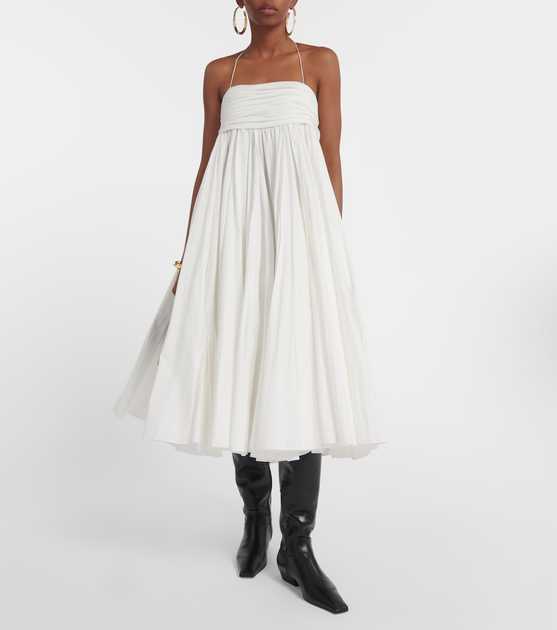 Robe midi Lally en coton | Khaite