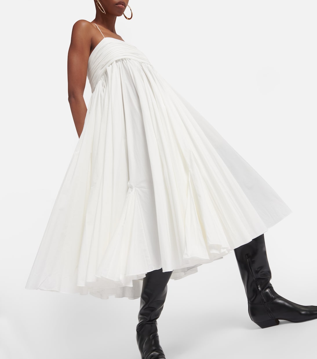 Robe midi Lally en coton | Khaite