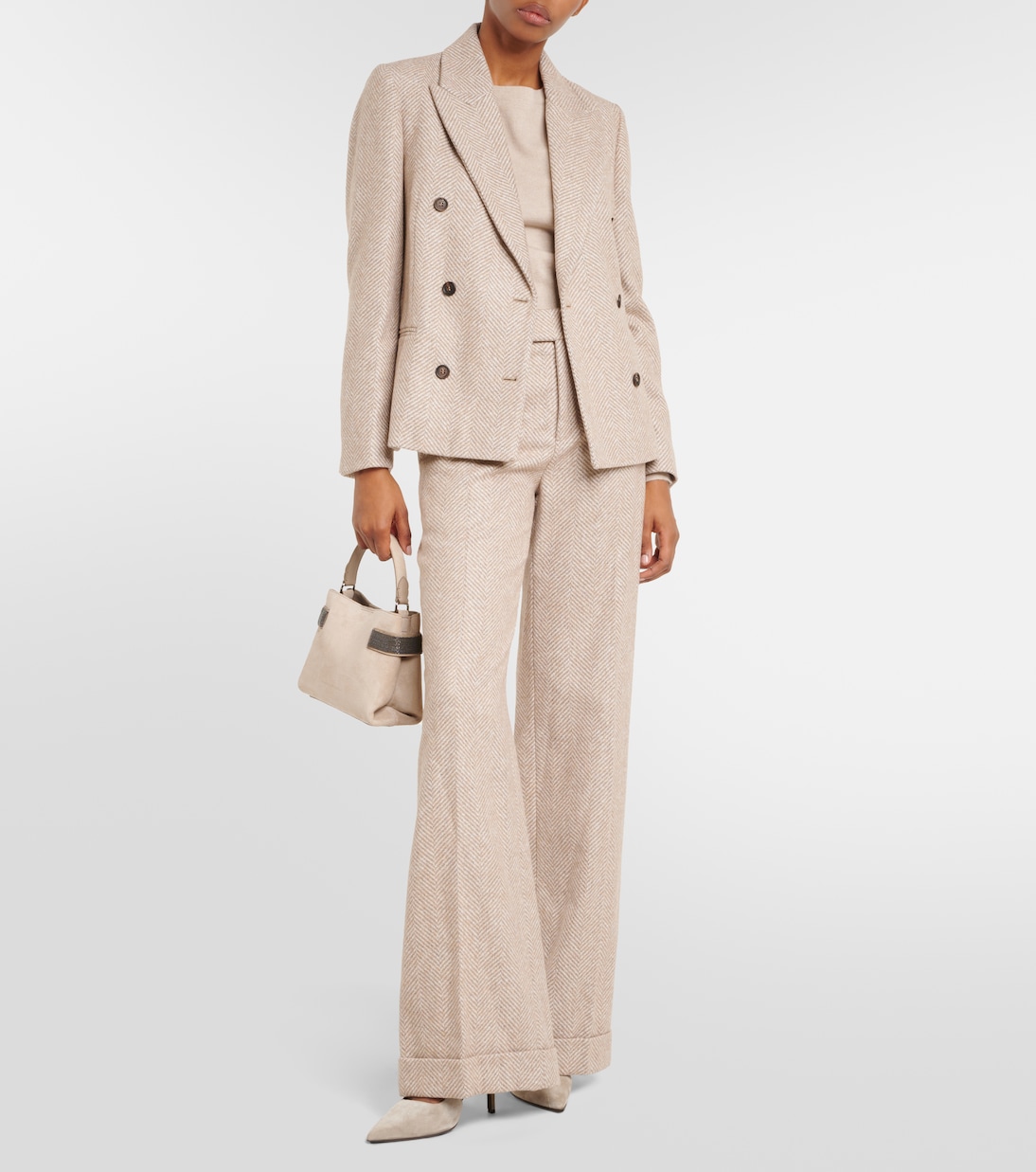 Blazer cruzado de mezcla de lana | Brunello Cucinelli