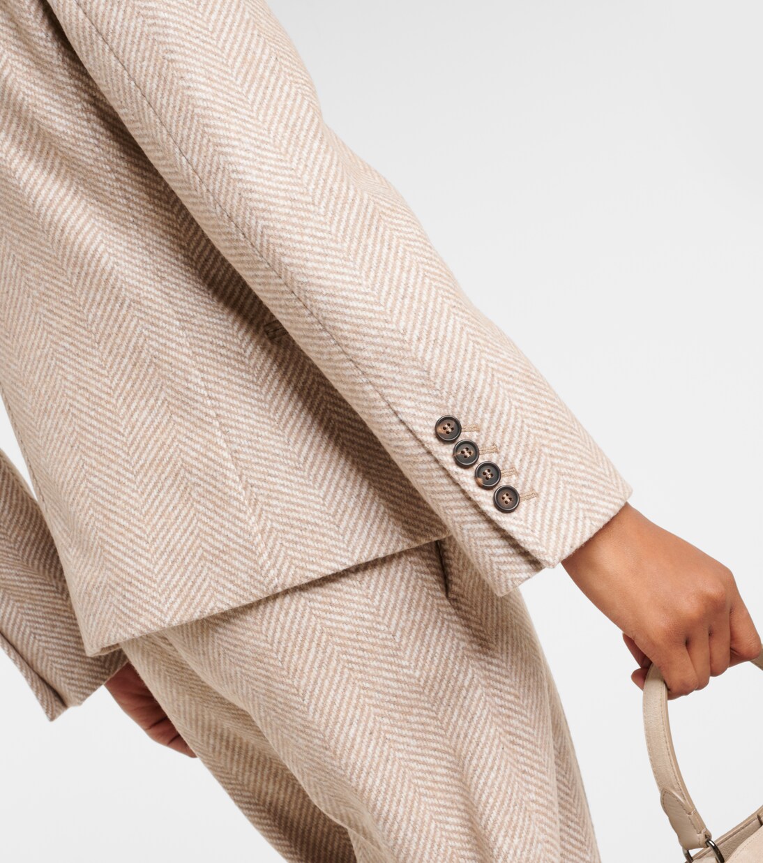 Blazer cruzado de mezcla de lana | Brunello Cucinelli