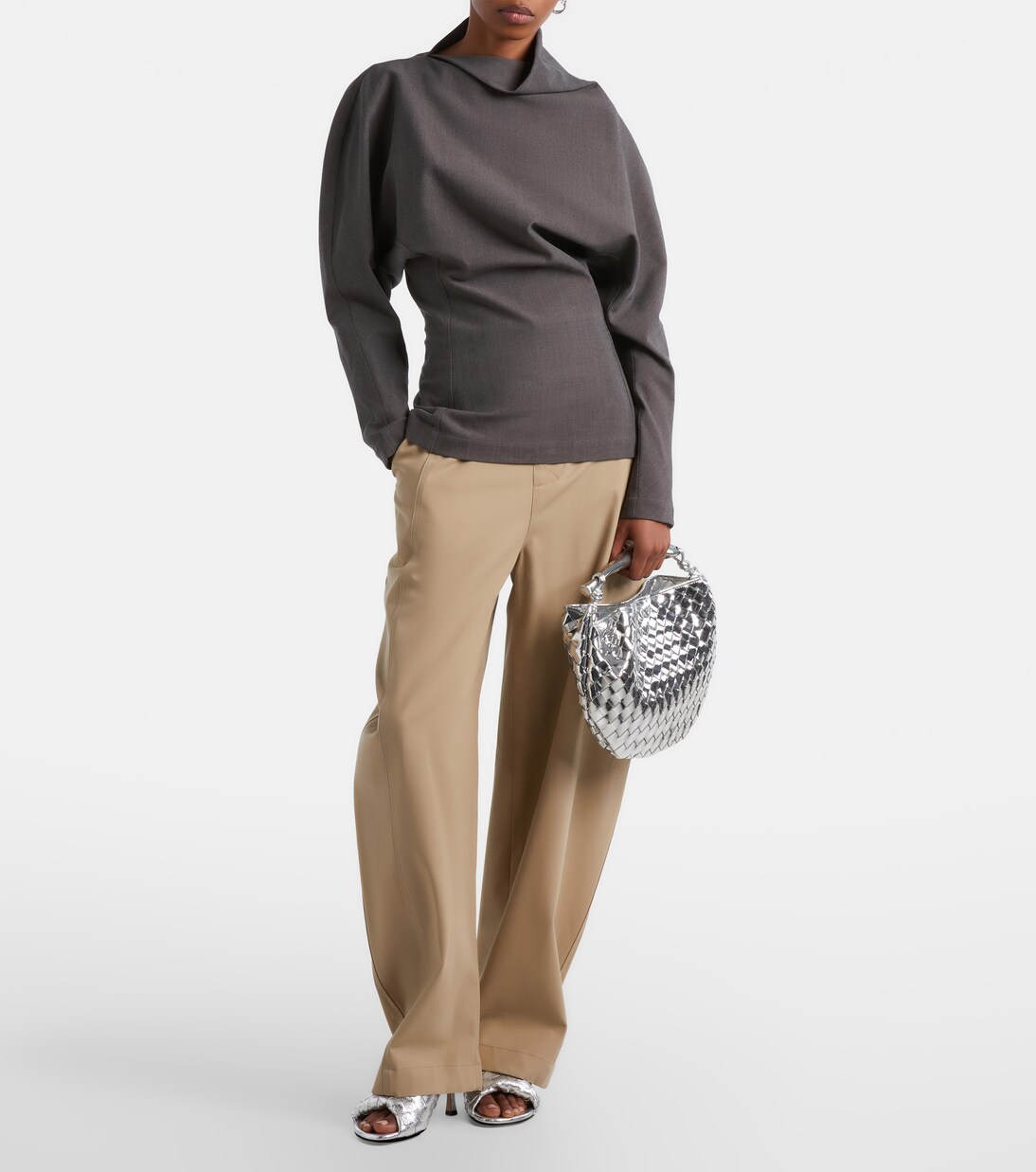 Sardine Intrecciato mirrored leather tote bag | Bottega Veneta