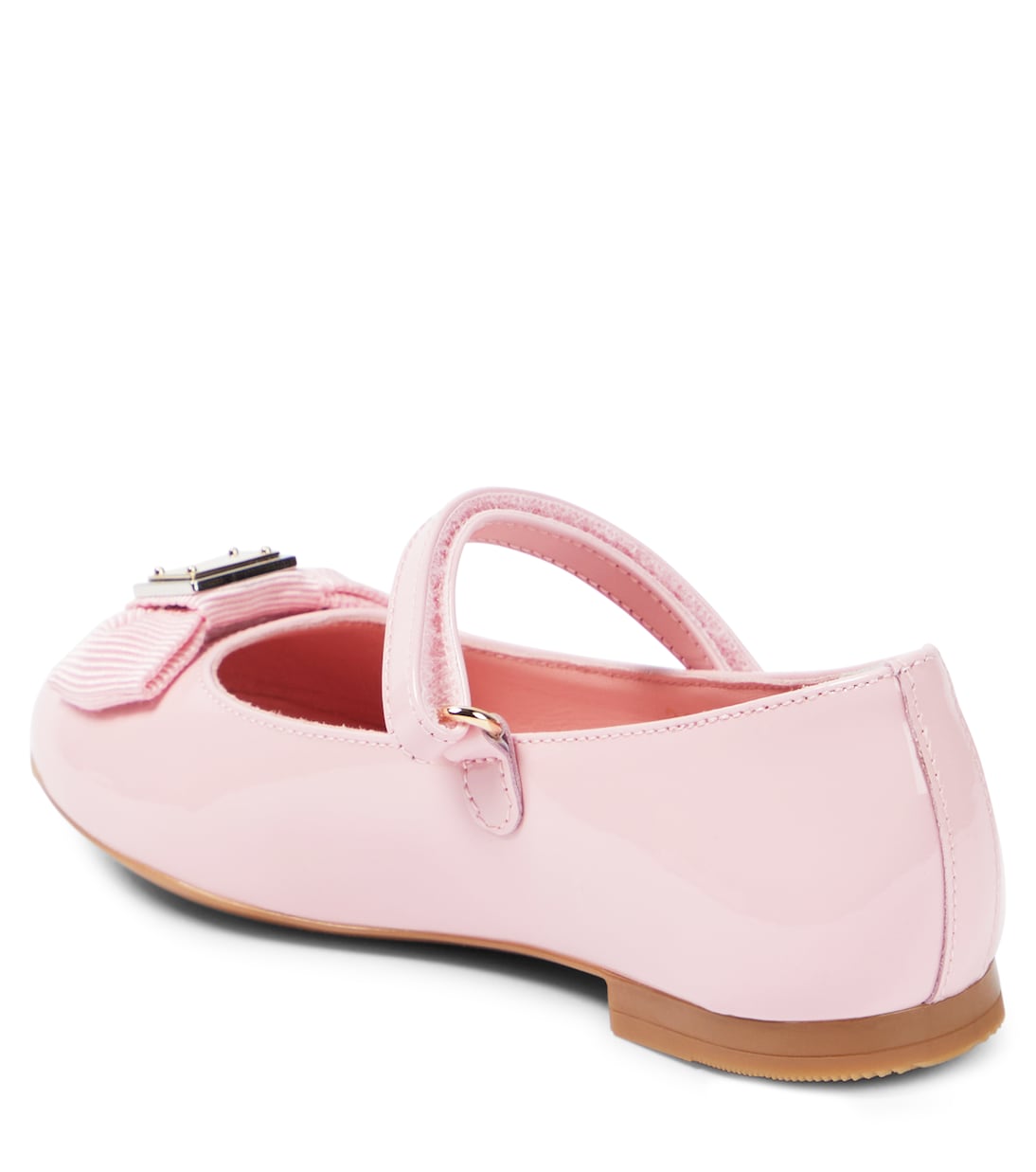 Bow-detail patent leather ballet flats | Dolce&Gabbana Kids