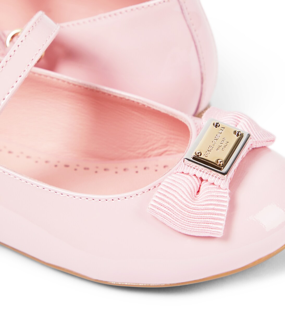 Bow-detail patent leather ballet flats | Dolce&Gabbana Kids