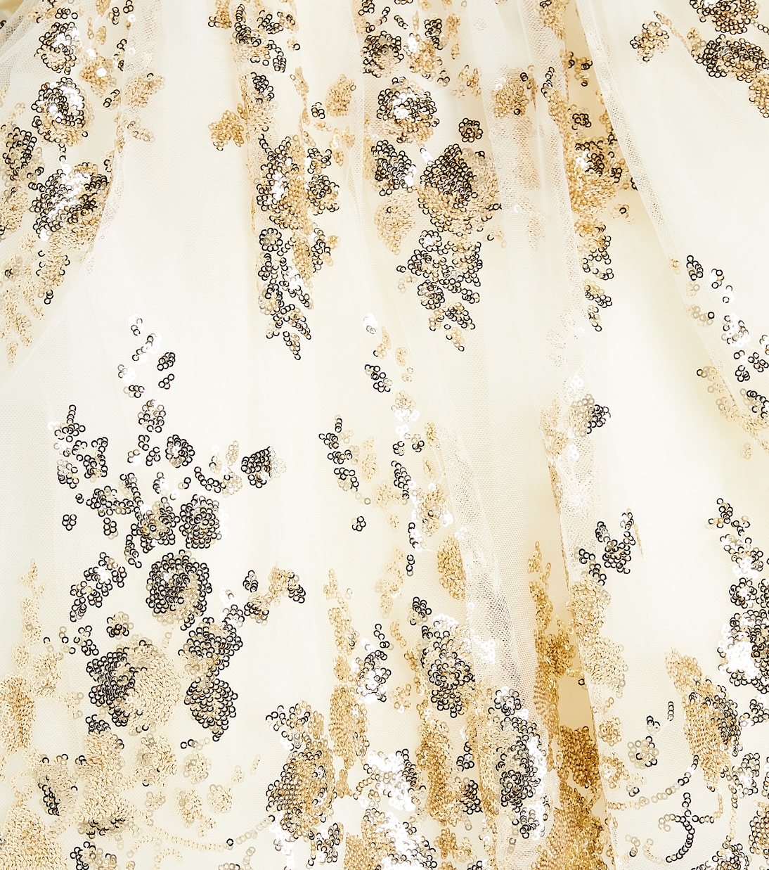 Sequined embroidered tulle-trimmed dress | Monnalisa