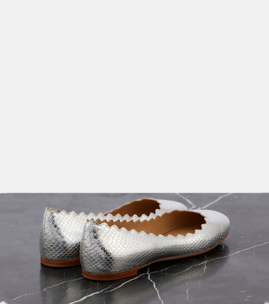 Lauren croc-effect leather ballet flats | Chloé