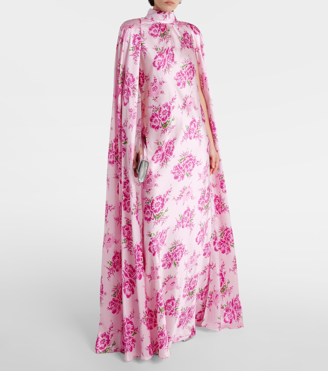 Robe longue en satin de soie à fleurs | Rodarte
