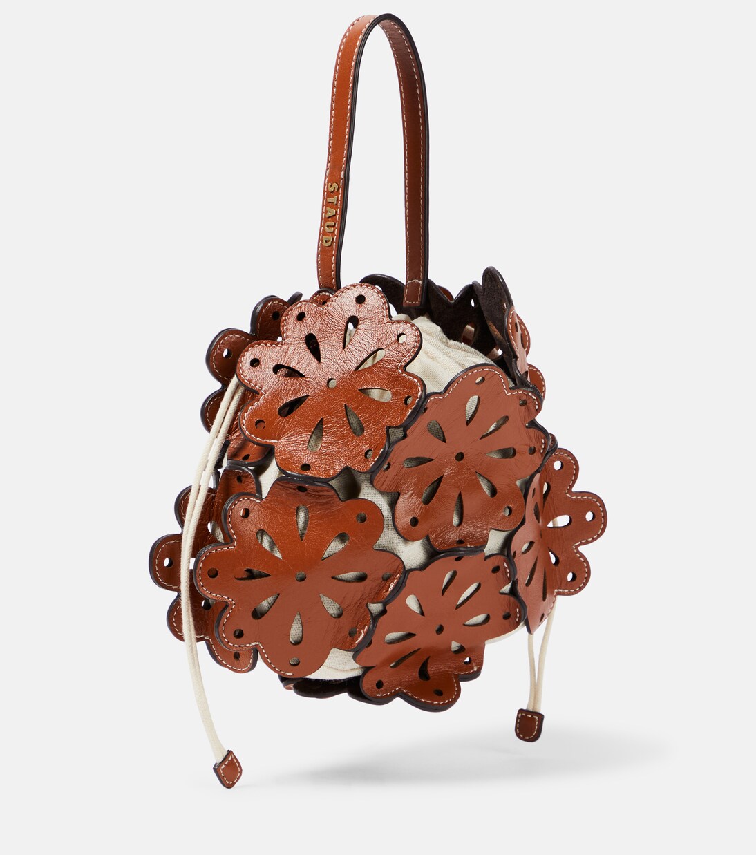 Flora leather bucket bag | Staud