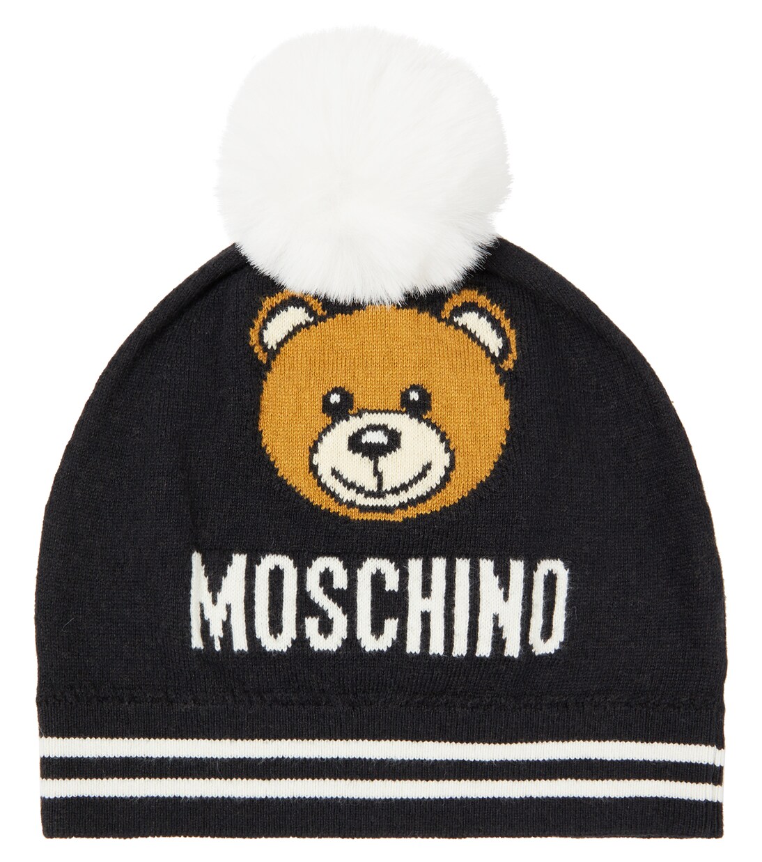 Teddy Bear cotton and wool beanie | Moschino Kids