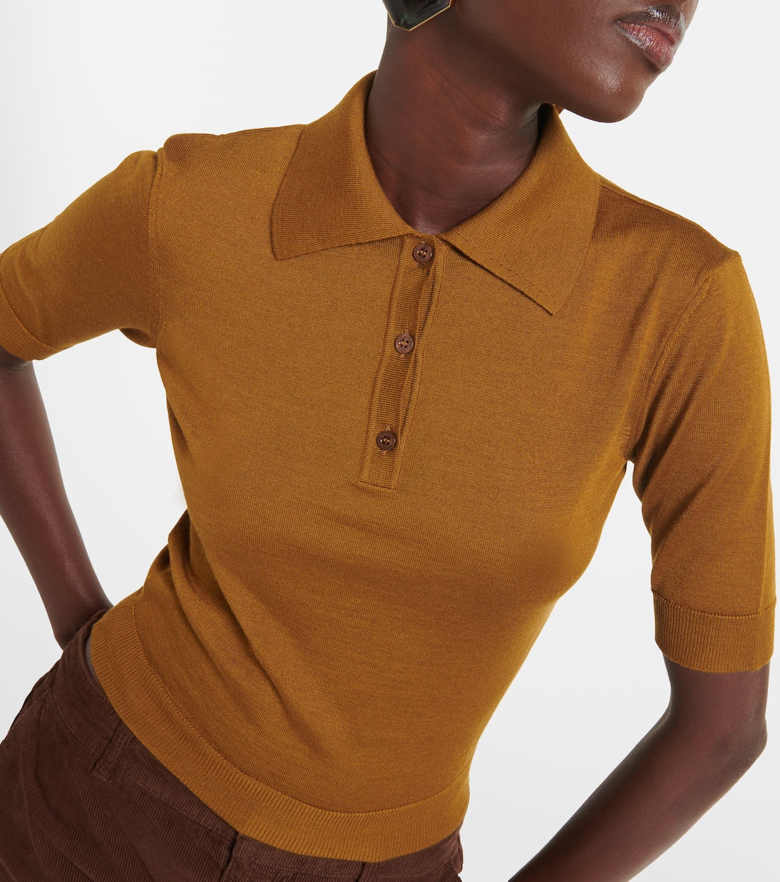 Cashmere, wool and silk polo shirt | Saint Laurent