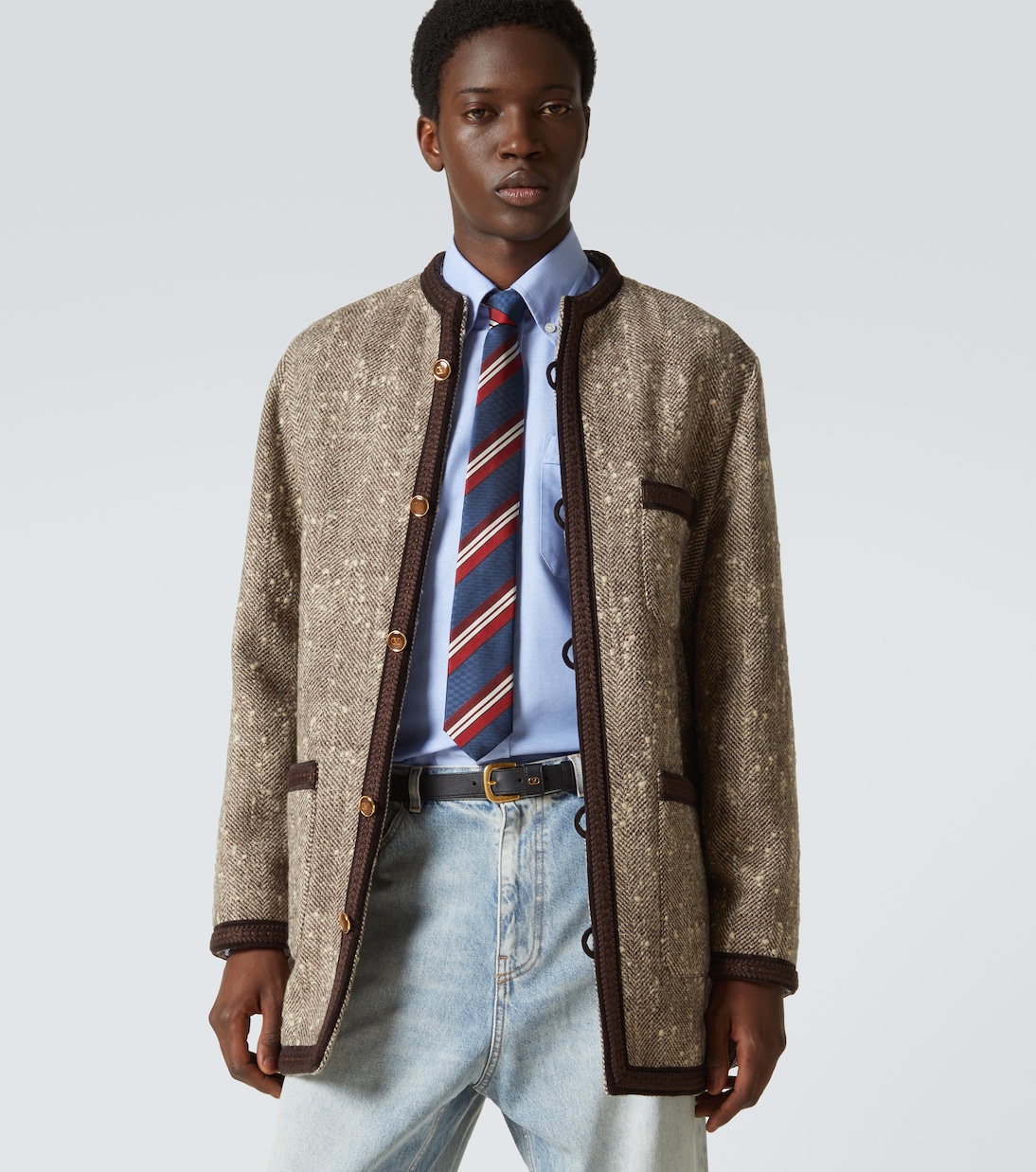 Valentie striped silk jacquard tie | Valentino Garavani