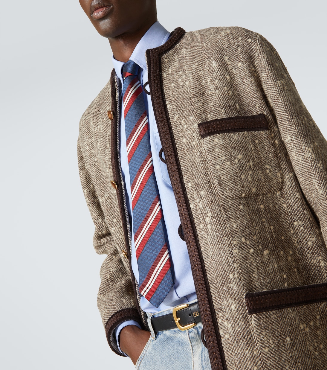 Valentie striped silk jacquard tie | Valentino Garavani