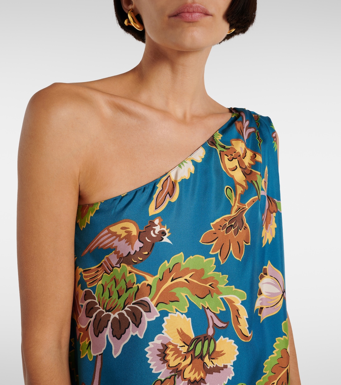 Vestido largo Roy en sarga de seda estampado | La DoubleJ