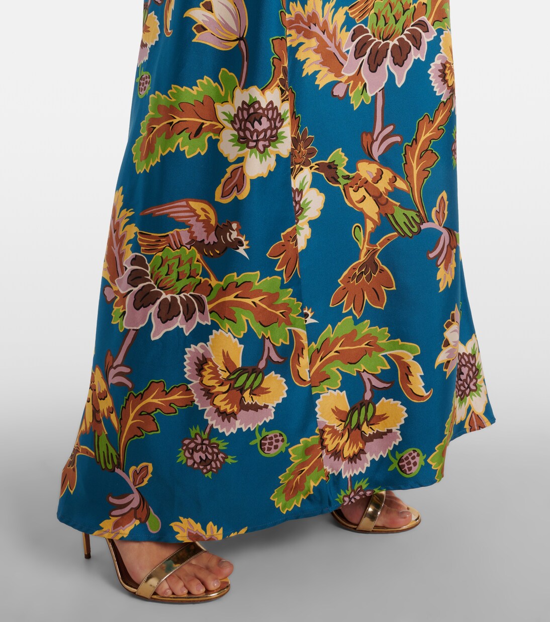 Vestido largo Roy en sarga de seda estampado | La DoubleJ