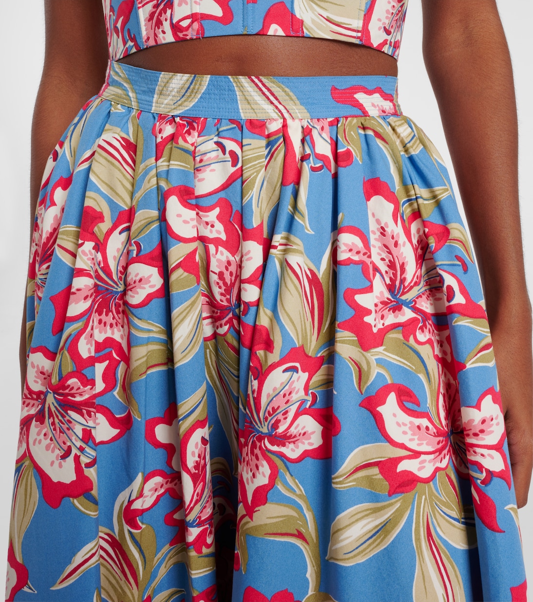 Falda midi de algodón fruncida floral | Polo Ralph Lauren