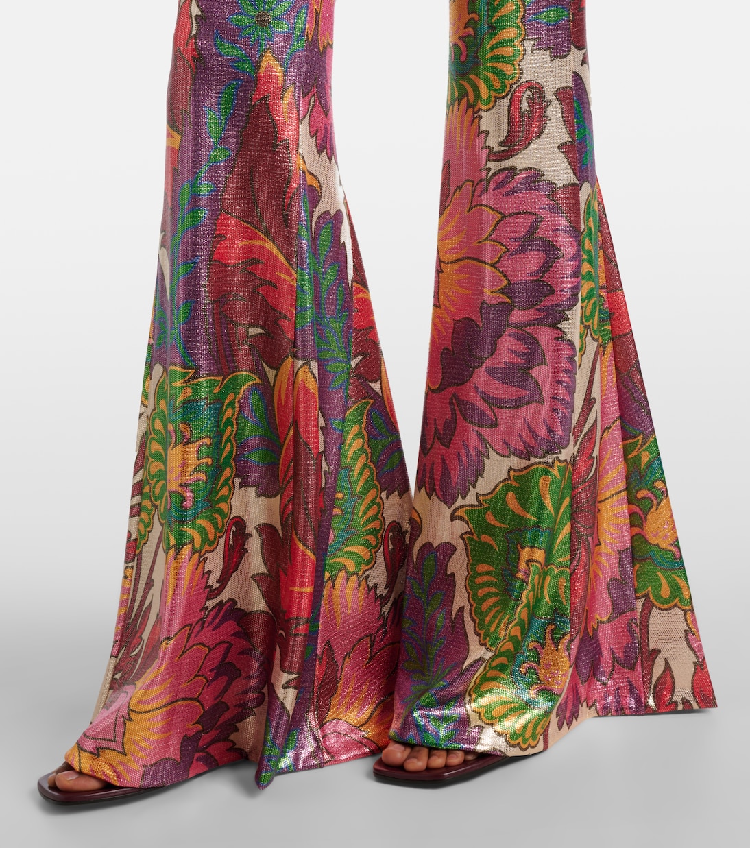 Semi-sheer flared jersey pants | Etro
