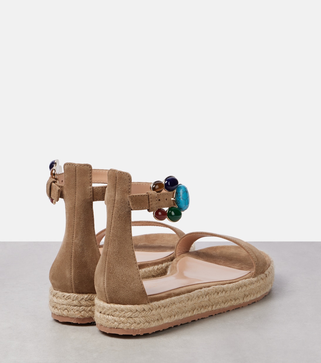 Verzierte Espadrille-Sandalen aus Veloursleder | Gianvito Rossi