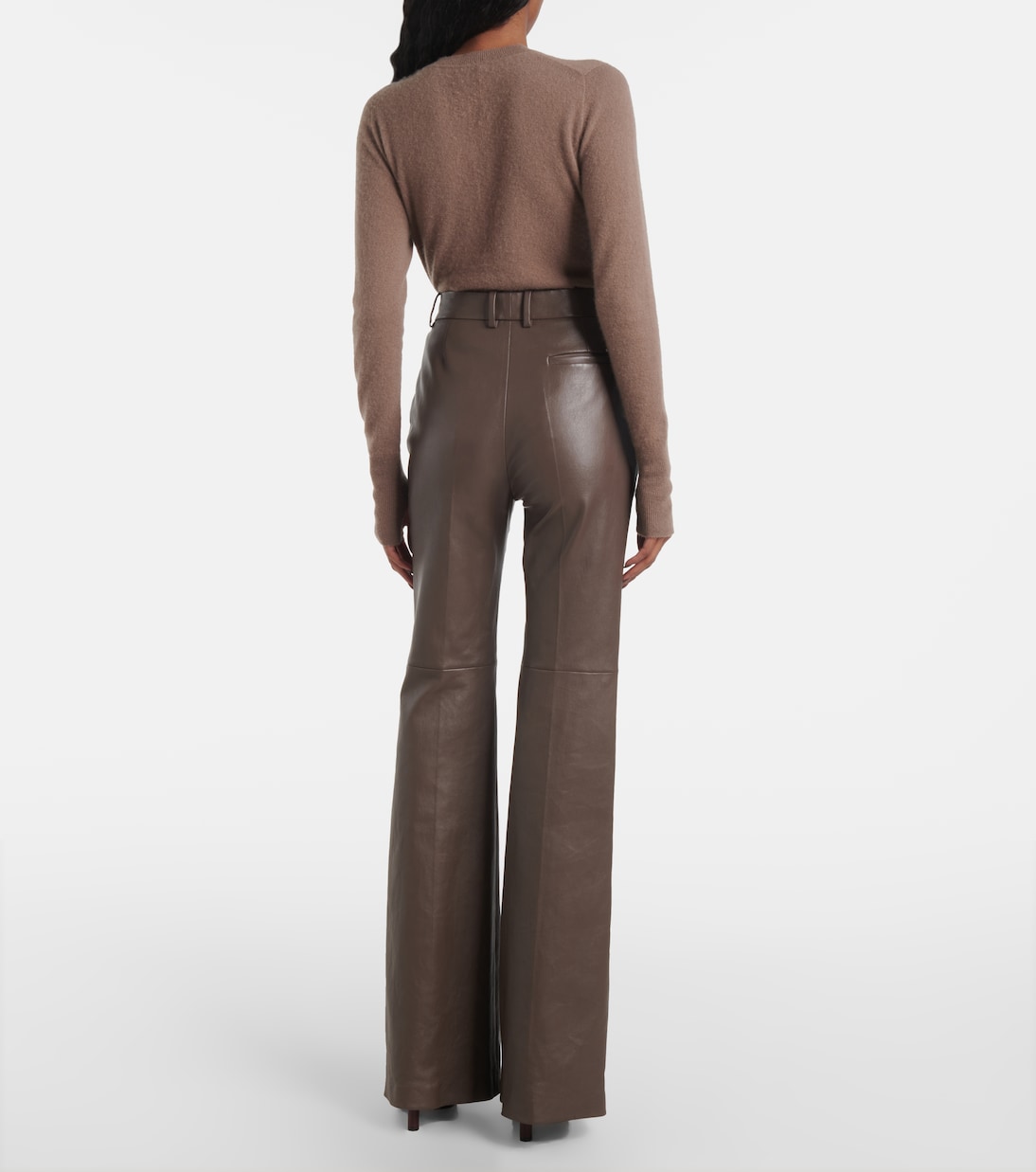 Tafira mid-rise leather flared pants | Joseph