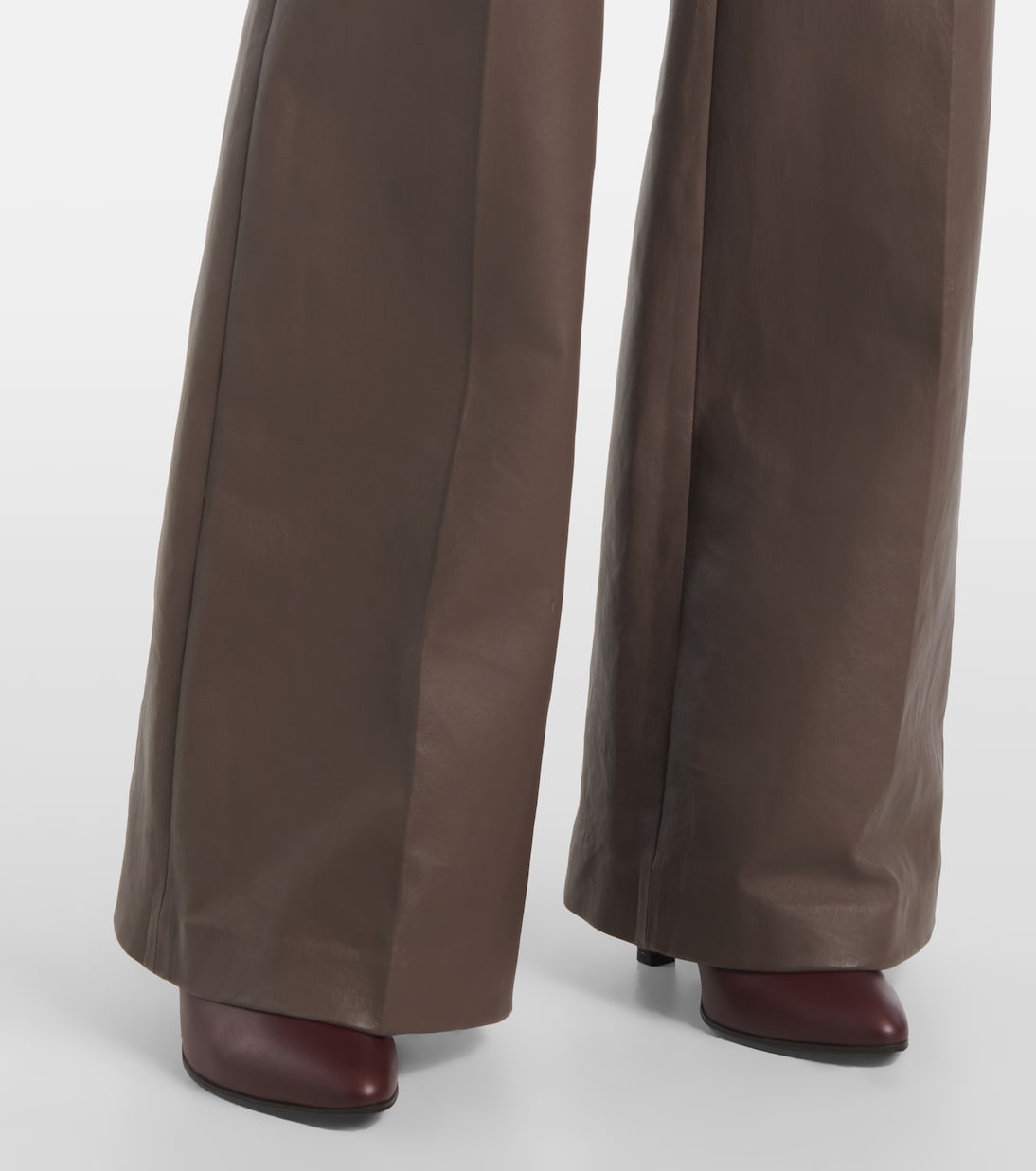 Tafira mid-rise leather flared pants | Joseph