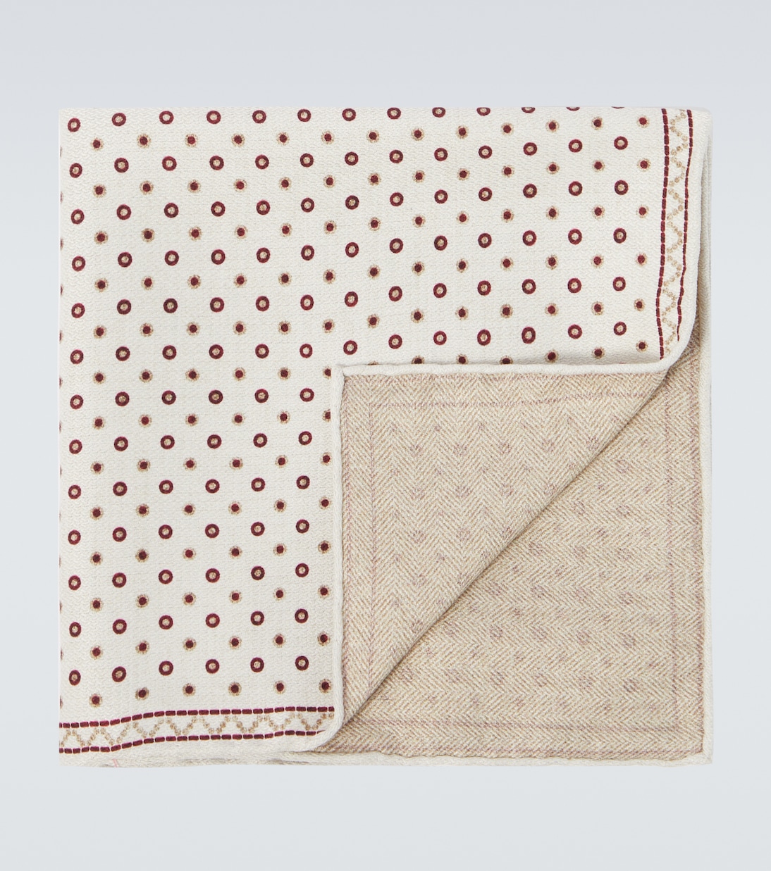 Printed silk pocket square | Brunello Cucinelli