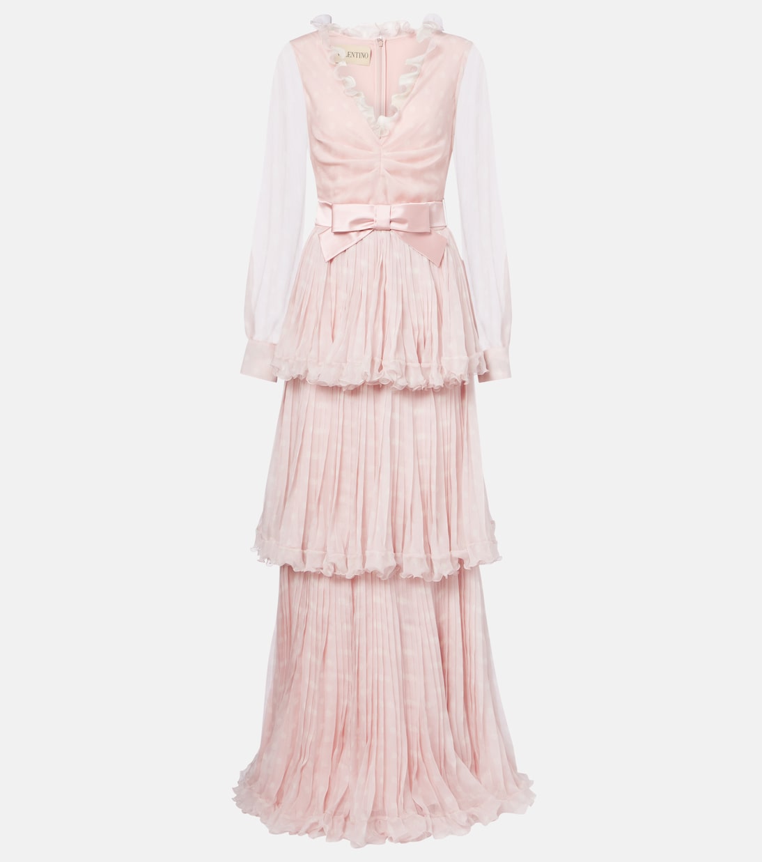 Plus De Pois silk crepon chiffon gown | Valentino