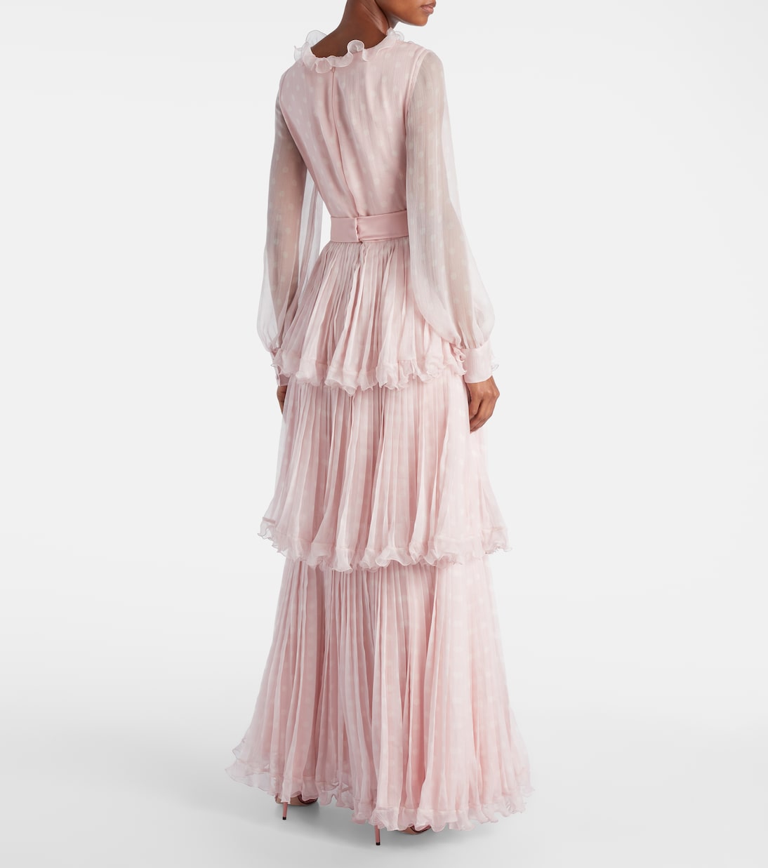 Plus De Pois silk crepon chiffon gown | Valentino