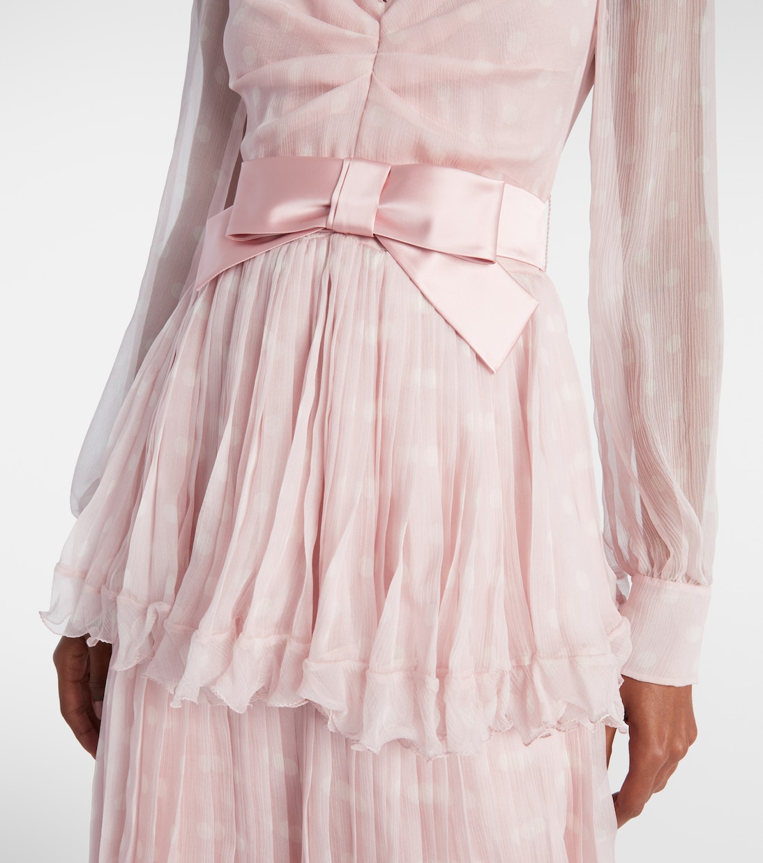 Plus De Pois silk crepon chiffon gown | Valentino