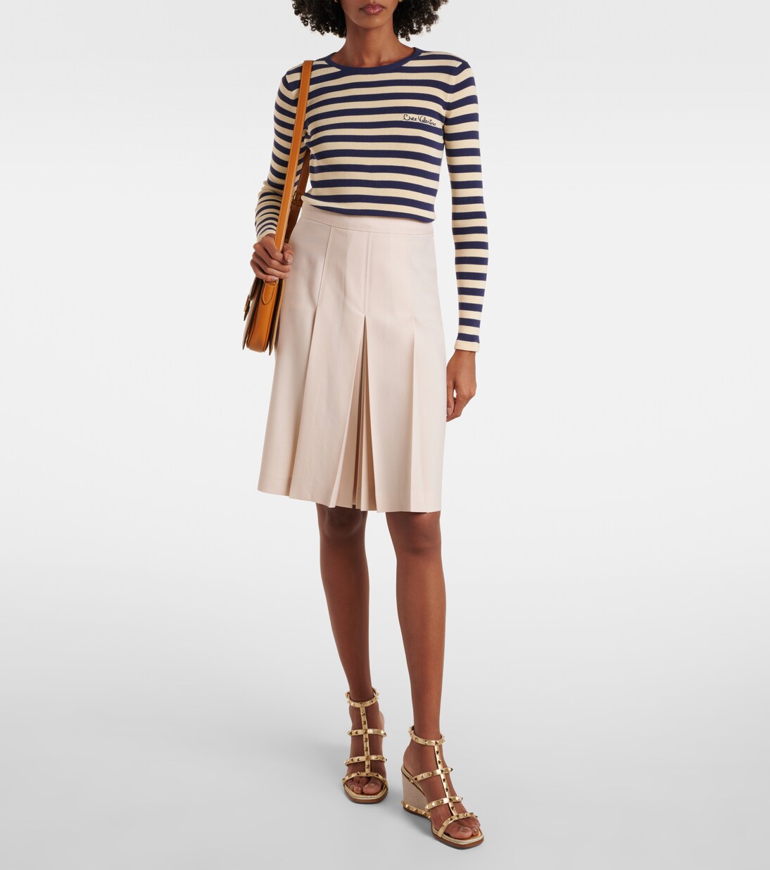 Rockstud 80 leather espadrille wedges | Valentino Garavani