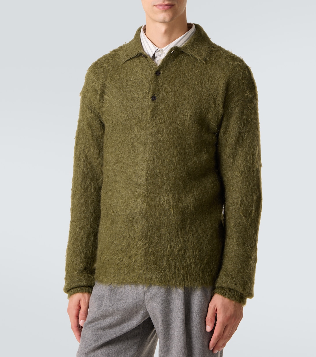 Mohair and wool polo sweater | Auralee