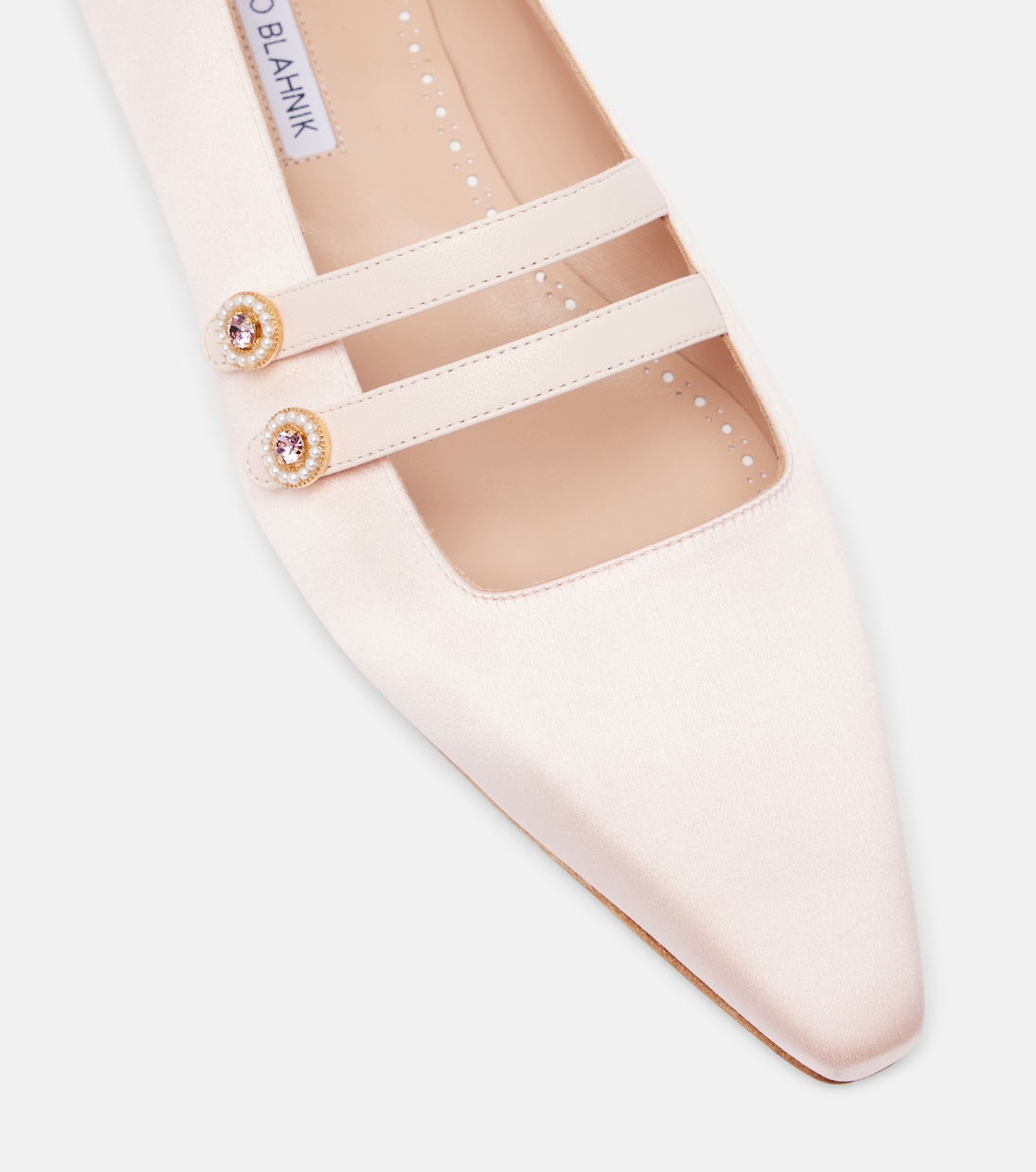 Mary-Jane-Ballerinas Polmana aus Satin | Manolo Blahnik