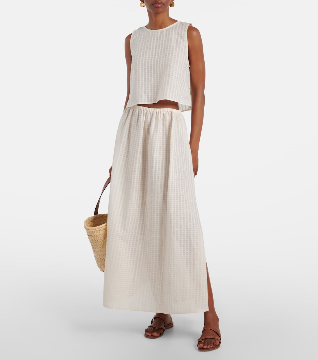 Maxirock Rafaela aus Baumwolle und Leinen | Asceno