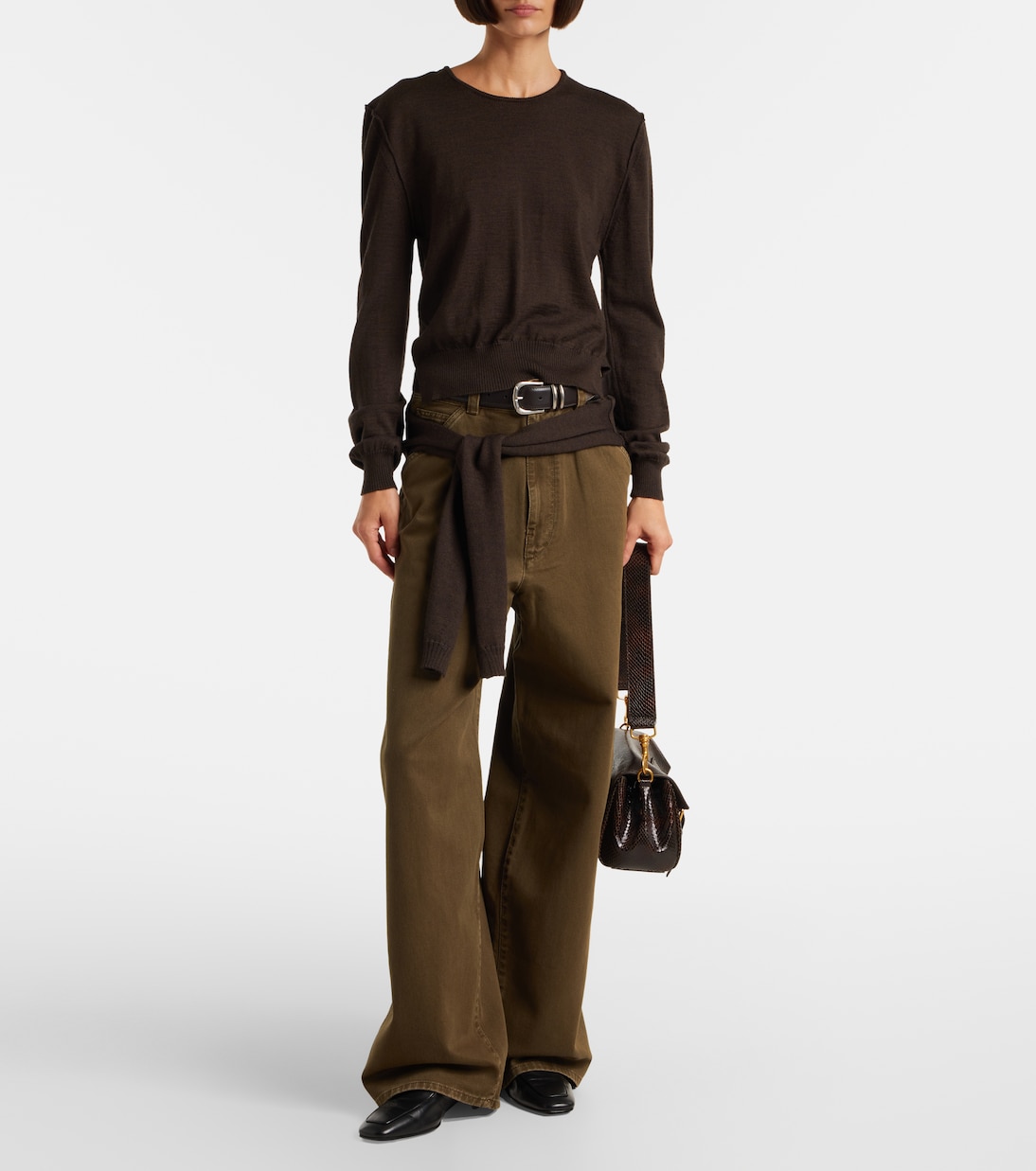 高腰阔腿牛仔裤装 | Lemaire