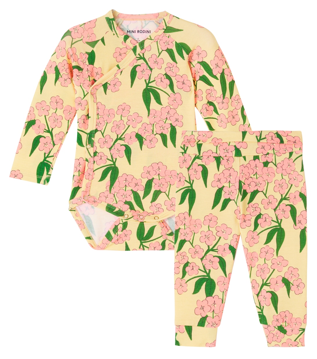 Baby floral bodysuit and pants set | Mini Rodini