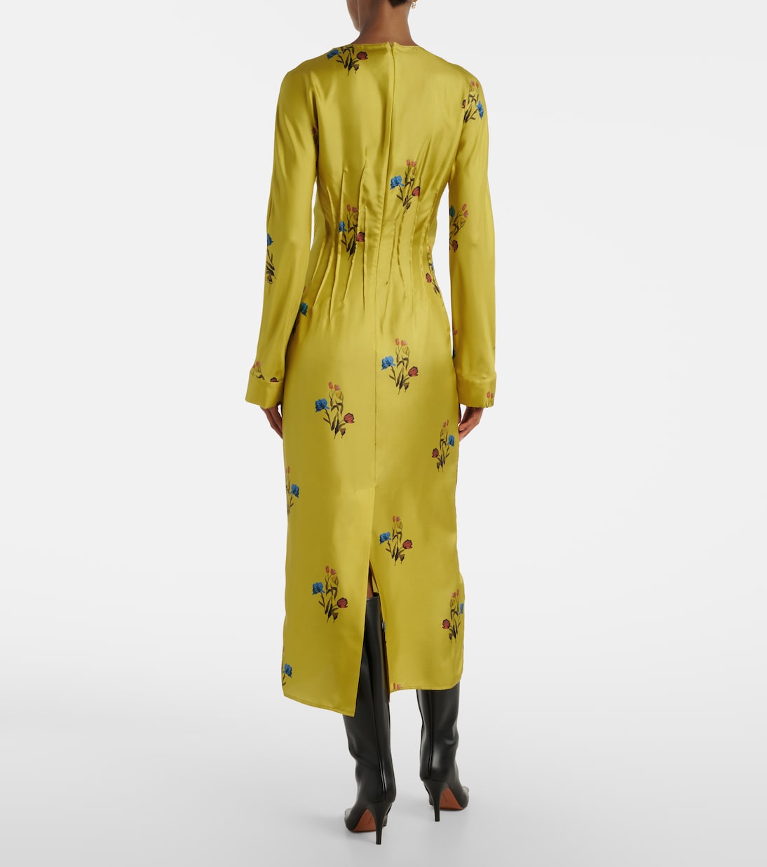 Abito midi in seta con stampa floreale | Marni