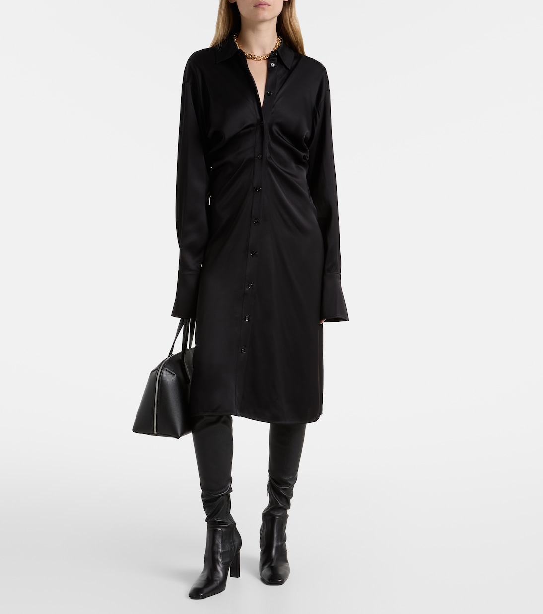 Hemdblusenkleid Slouch aus Satin | Toteme