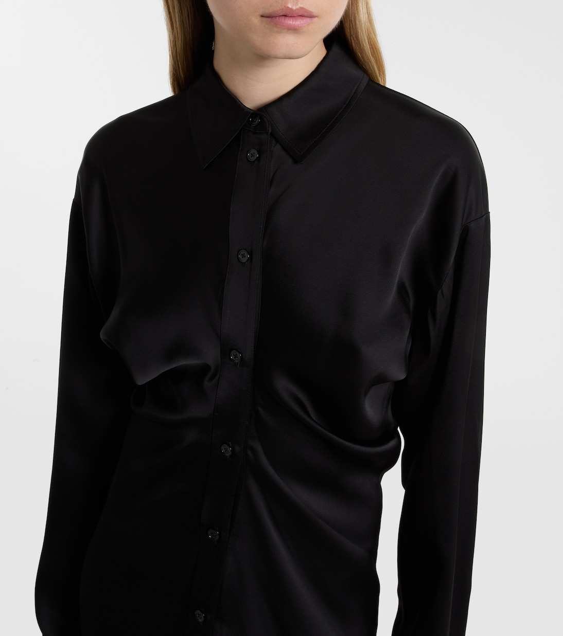 Hemdblusenkleid Slouch aus Satin | Toteme