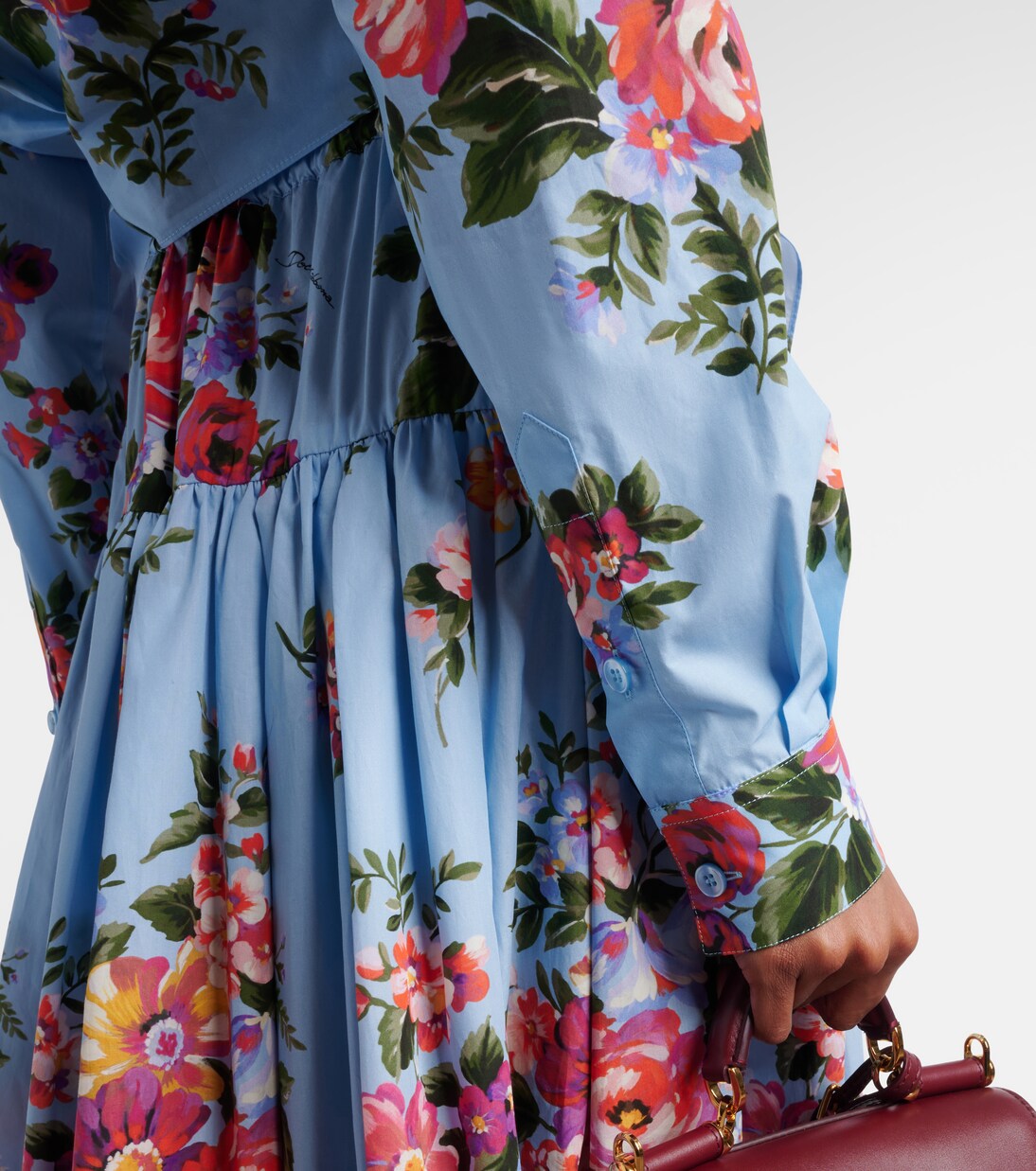 Floral cropped cotton shirt | Dolce&Gabbana