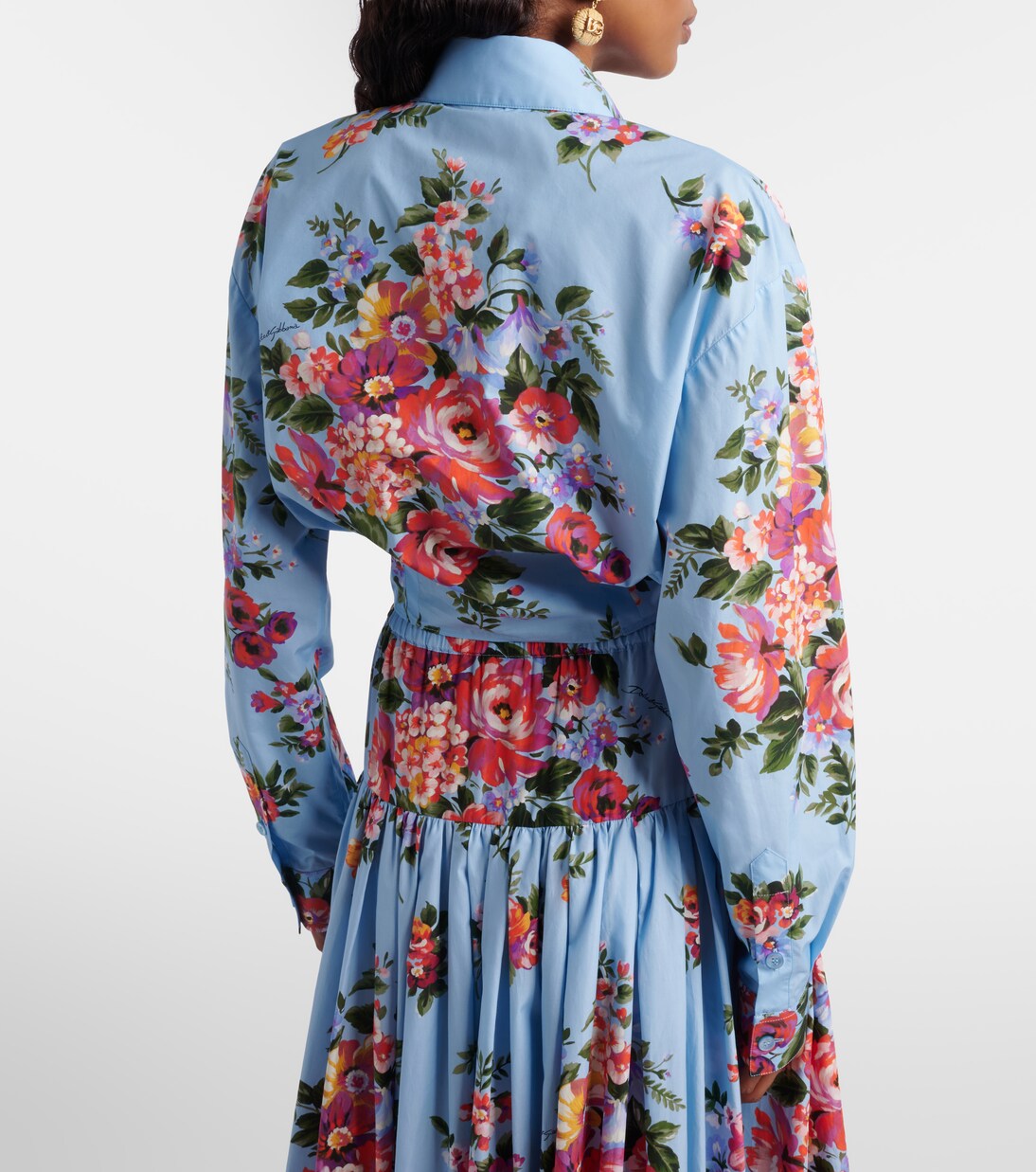 Floral cropped cotton shirt | Dolce&Gabbana