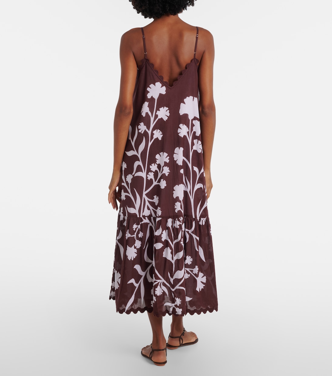 Scalloped cotton midi dress | Juliet Dunn