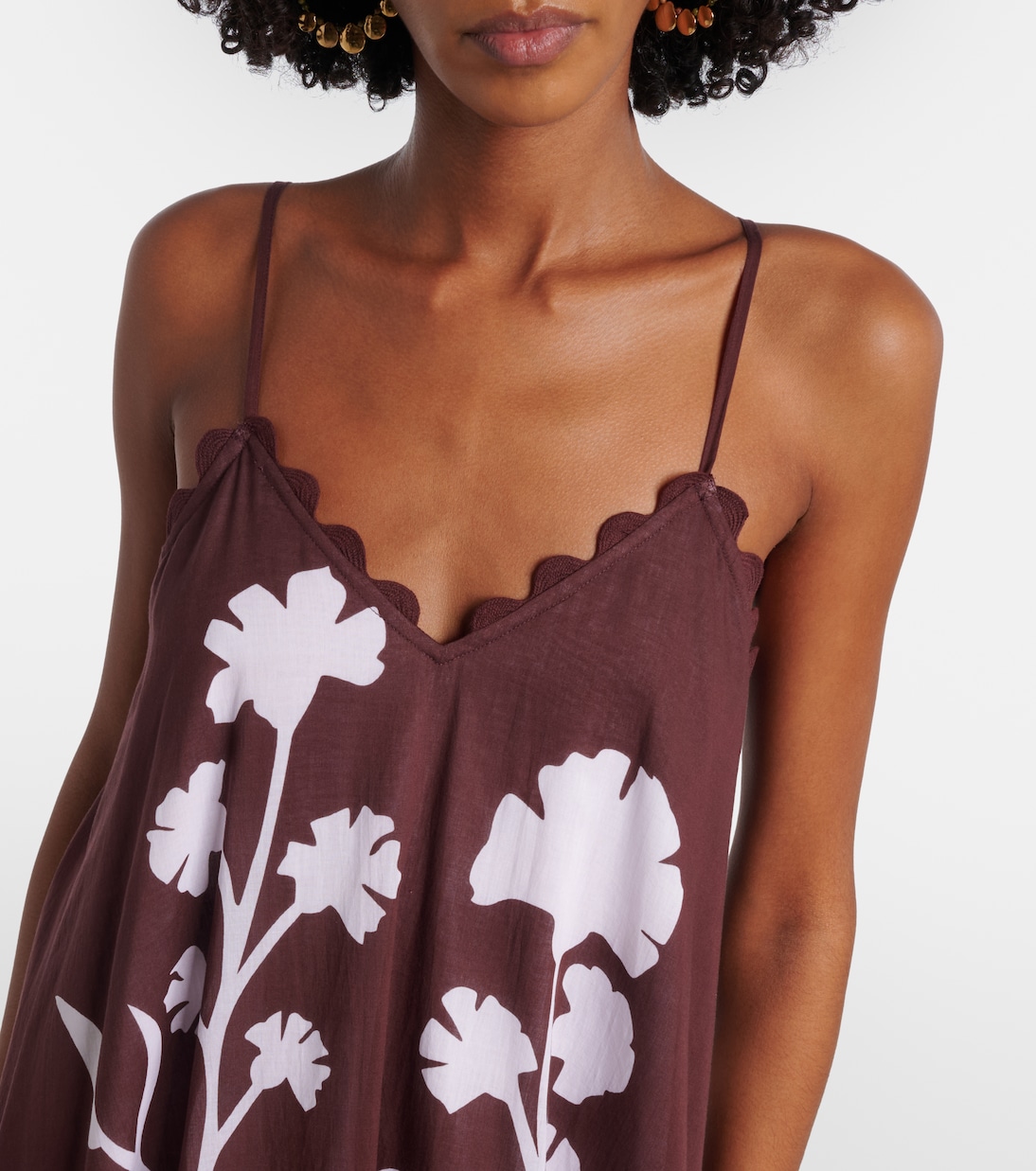 Scalloped cotton midi dress | Juliet Dunn