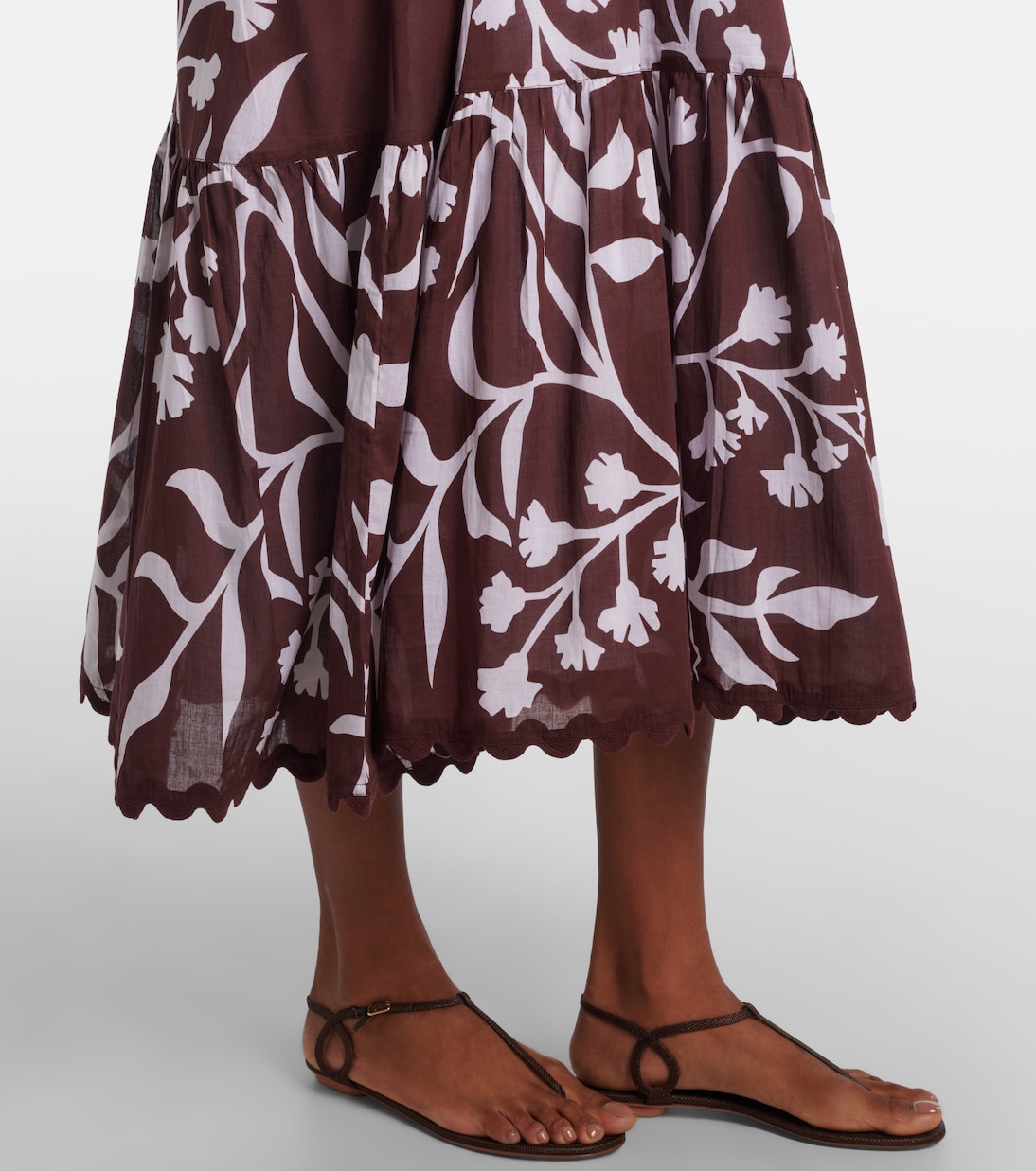 Scalloped cotton midi dress | Juliet Dunn