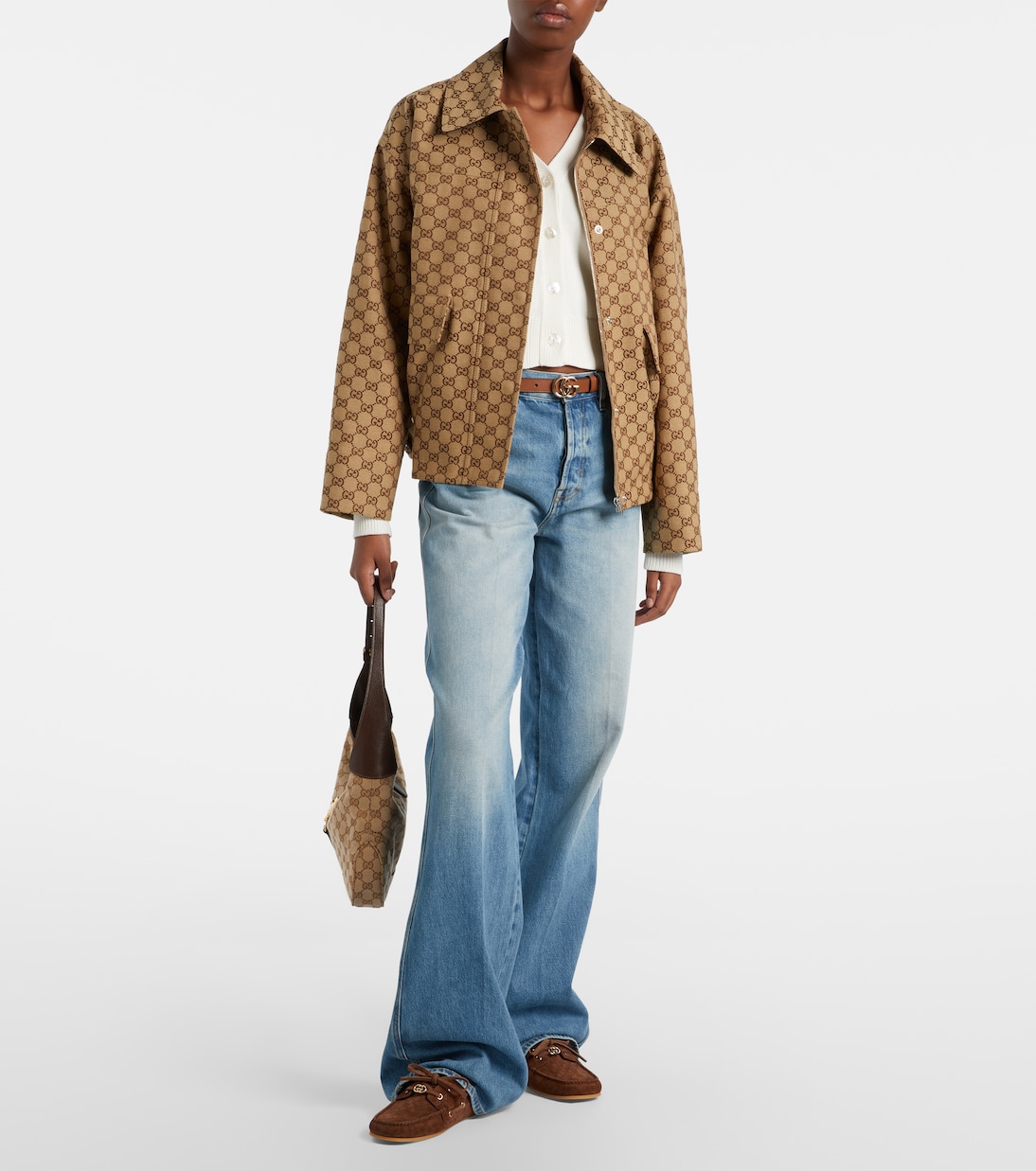 Segelschuhe GG aus Veloursleder | Gucci