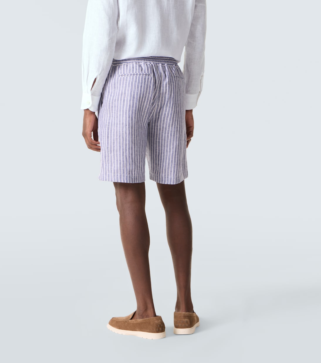 Alfa striped linen Bermuda shorts | Fedeli