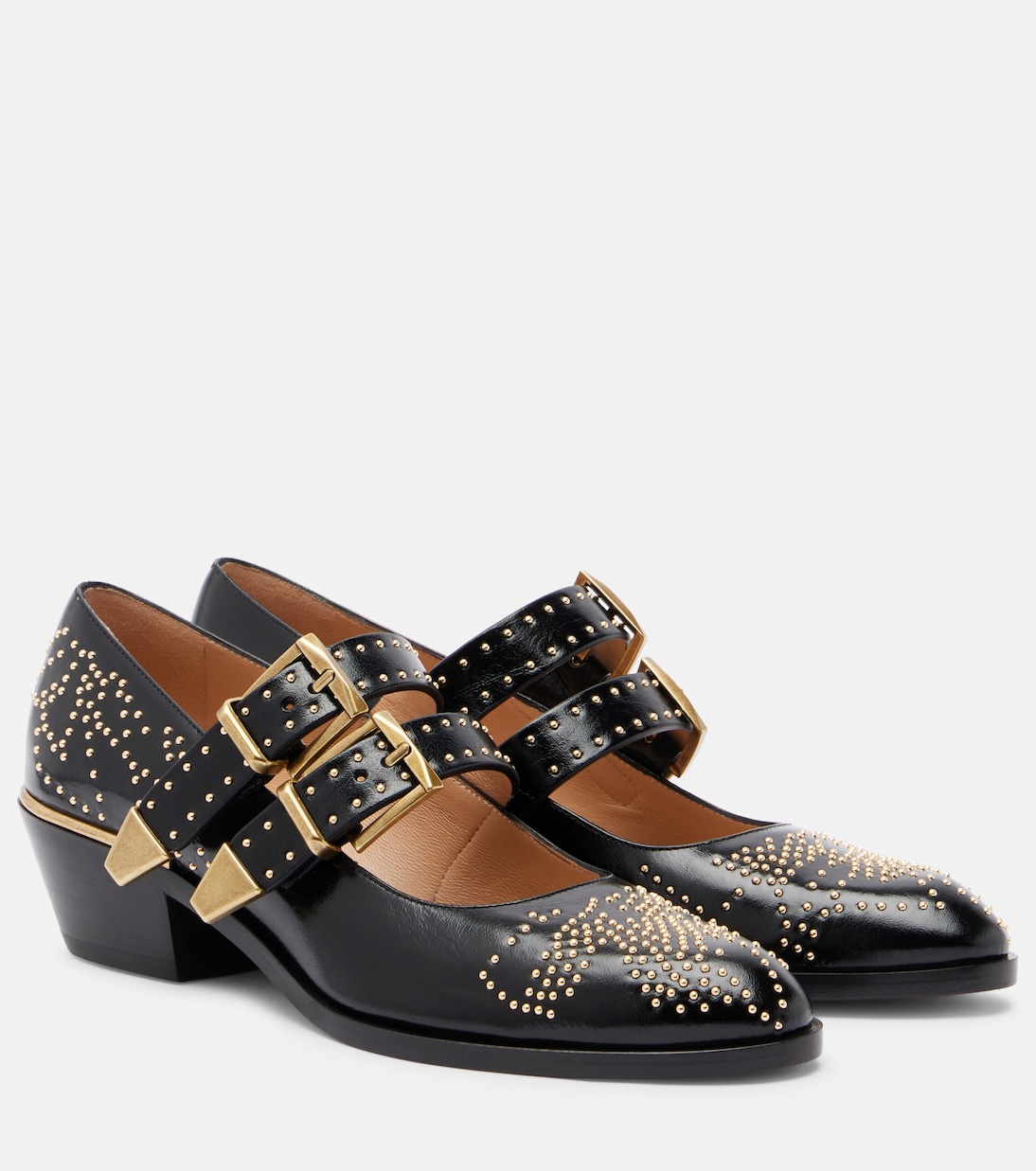 Susanna 40 studded leather Mary Jane pumps | Chloé