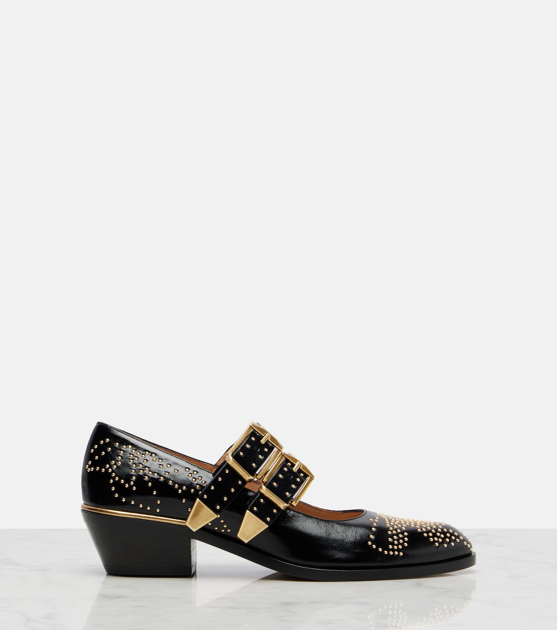 Susanna 40 studded leather Mary Jane pumps | Chloé