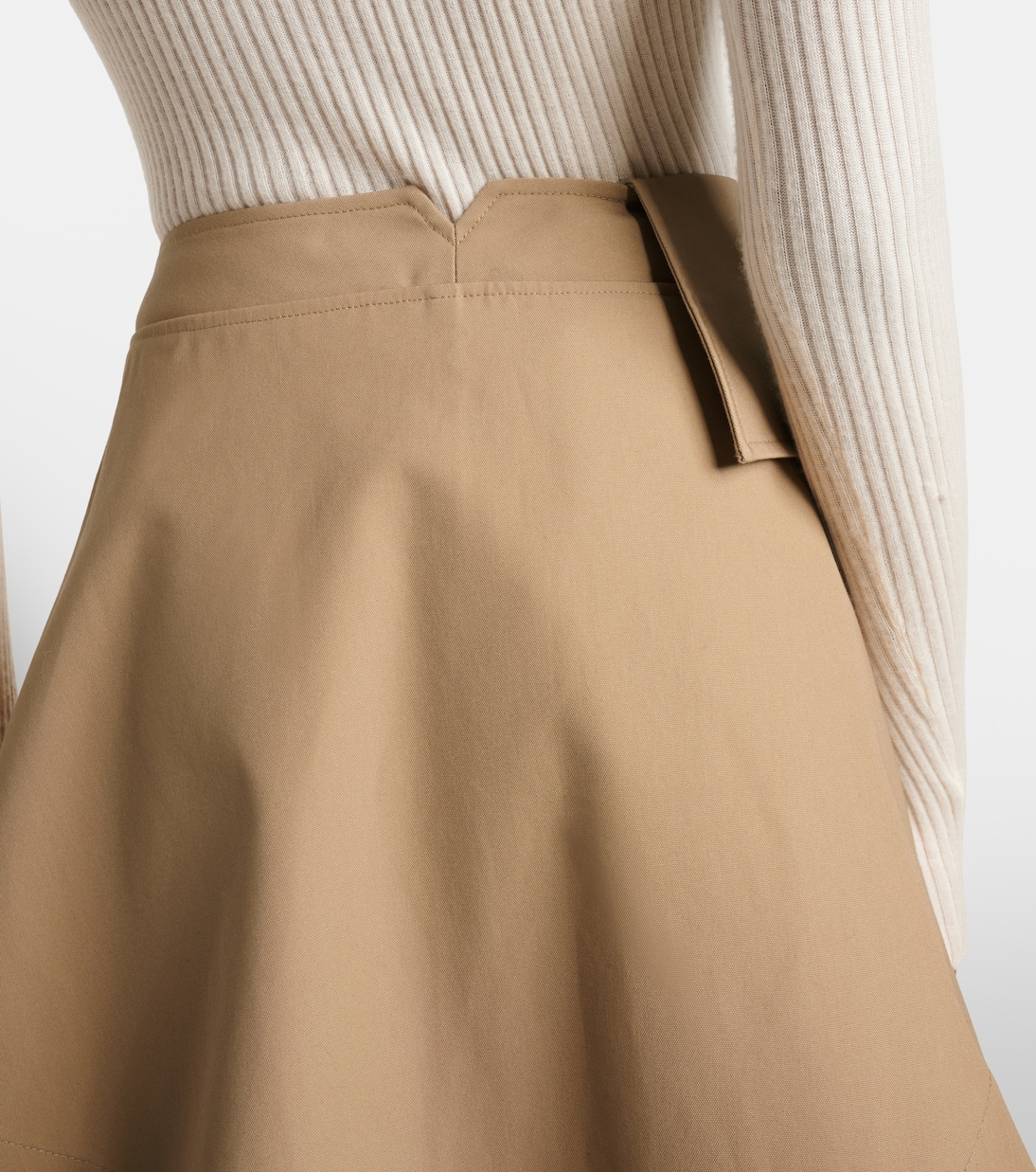 Gonna midi asimmetrica in canvas di cotone | Róhe