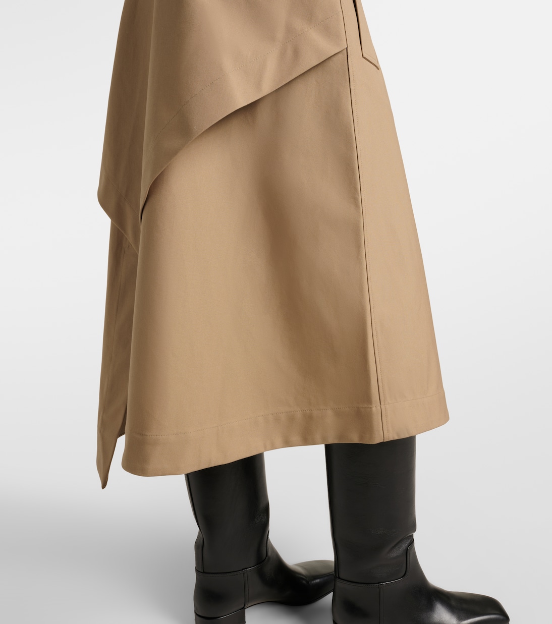 Gonna midi asimmetrica in canvas di cotone | Róhe